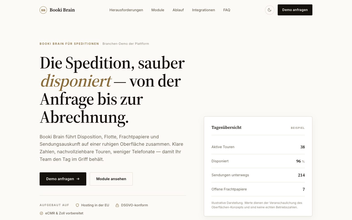 Spedition — Editorial Report